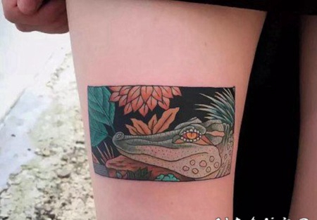 鳄鱼主题的纹身图片作品欣赏