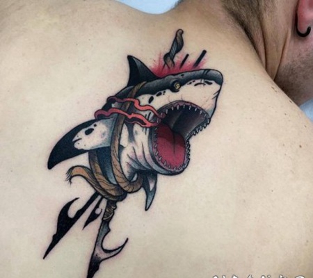 鲨鱼主题的小纹身作品