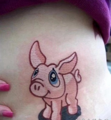 1适合猪年的本命猪纹身图案