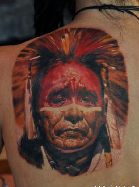 欧美的写实人物肖像纹身图片