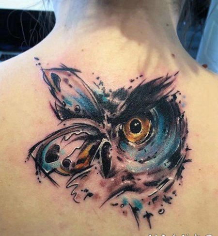 水彩色的动物等纹身图片