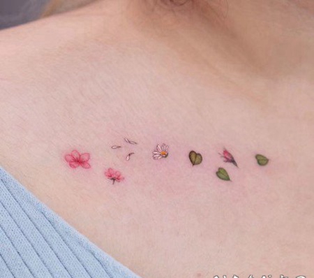 小清新的花瓣纹身图片欣赏