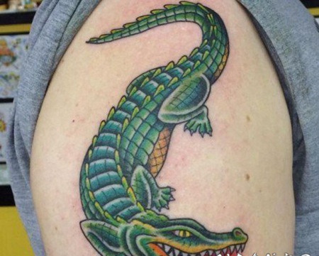 鳄鱼主题的鳄鱼纹身图案欣赏