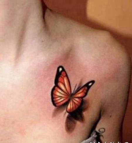 很小清新的蝴蝶纹身作品图片