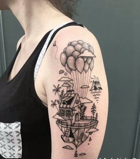 1好看的手臂点刺纹身图片赏析