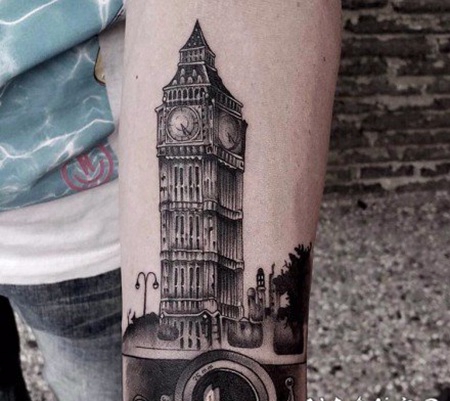 适合摄影爱好者的相机纹身图案