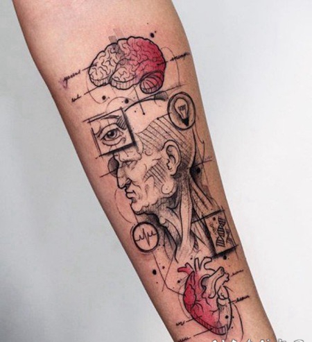 唯美的小臂小清新点刺纹身图片