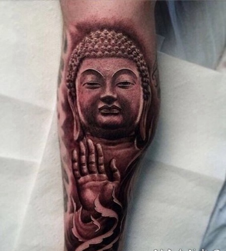 庄重的如来佛祖纹身图案作品