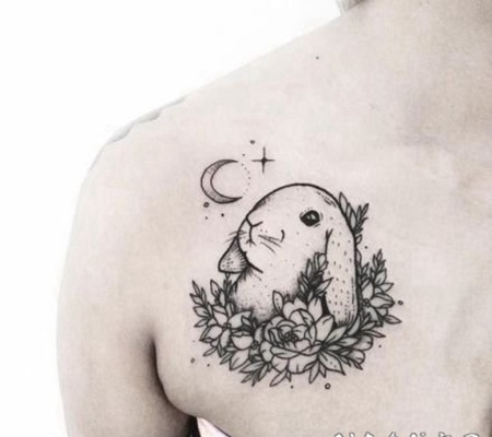 兔子主题的可爱小兔子纹身作品