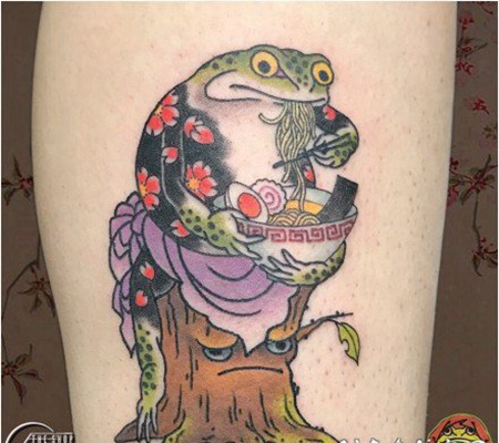 蟾蜍主题的金蟾等​纹身图案