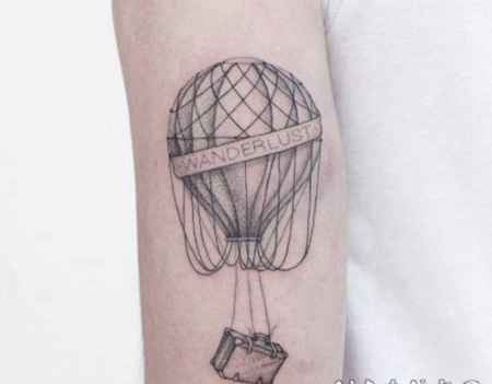 热气球主题的小纹身图片