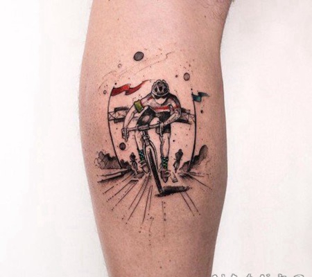 蛮有创意设计的自行车纹身图片