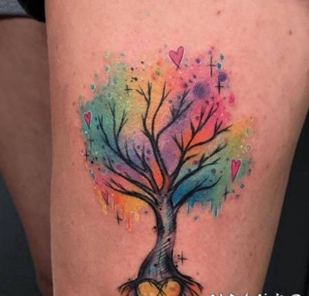 水彩风格的4简约小清新纹身图案