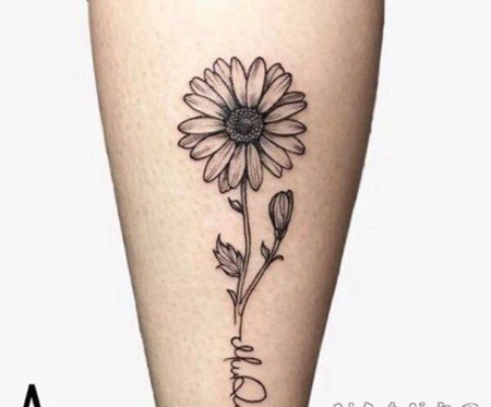 好看的向日葵花朵纹身图片