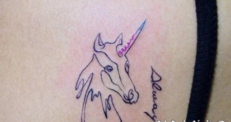 小清新的独角兽纹身图片欣赏