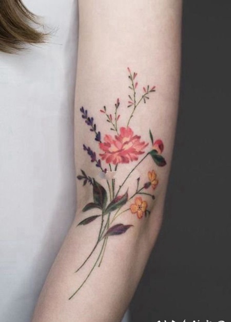 小清新的花卉小图案纹身欣赏