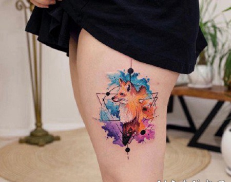 3漂亮的水彩色纹身图案图片