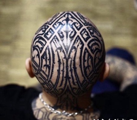 很霸气的花体图腾纹身作品