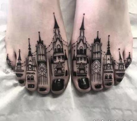 适合建筑师的线条图纸纹身作品