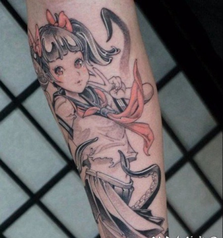 动漫二次元萝莉纹身作品