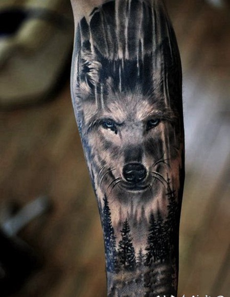 帅气的欧美写实手臂纹身图案