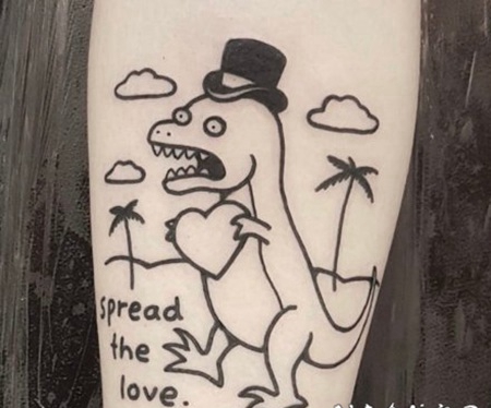 可爱的卡通恐龙素材的纹身