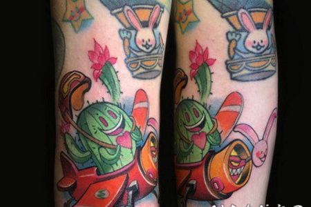 植物仙人掌的个性纹身图片