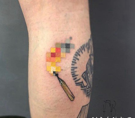 2好看的手臂腿部小彩色纹身图片