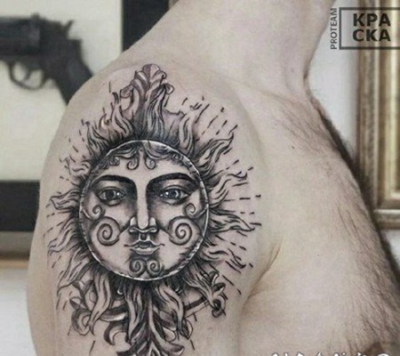 太阳图腾的太阳纹身图案欣赏
