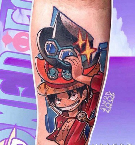 海贼王系列的路飞等角色纹身