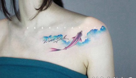 适合女生的性感锁骨纹身图案