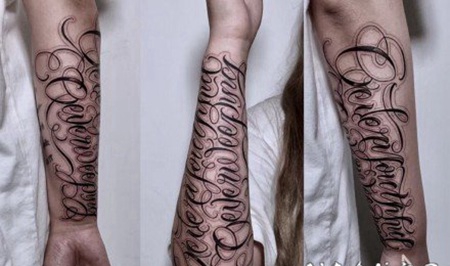 奇卡诺花体字的纹身图案欣赏