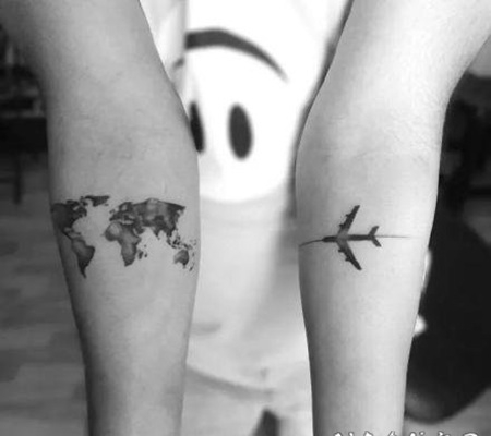 旅行爱好者喜欢的旅行主题纹身