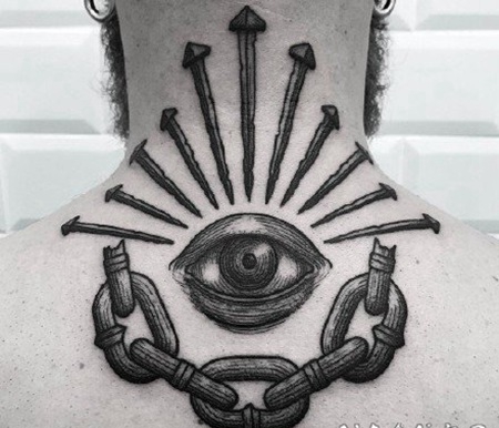 个性的眼睛纹身作品图片