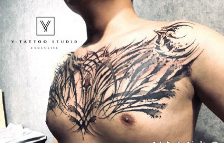 帅气的暗黑花体字纹身赏析