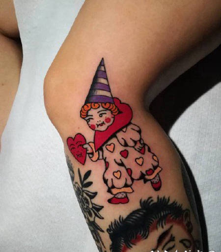 1个性的小丑图案纹身欣赏