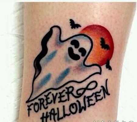 万圣节主题的小简约纹身图片
