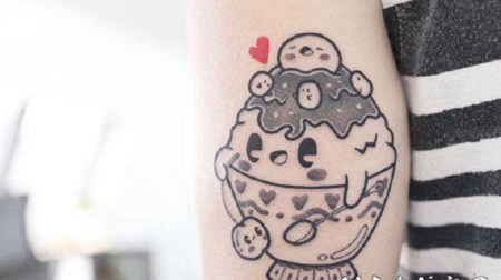 很可爱的带爱心的卡通小动物纹身图片