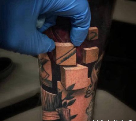 立体写实的逼真彩色3D纹身图案