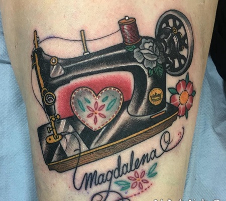 缝纫机纹身 缝纫机纹身彩绘和个性纹身小图案