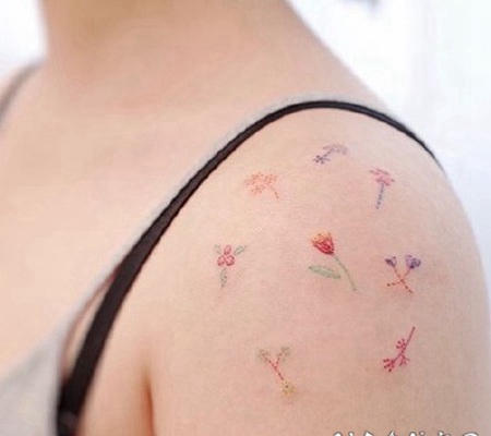 女生小清新水彩纹身_1女生唯美小清新简约水彩纹身图案