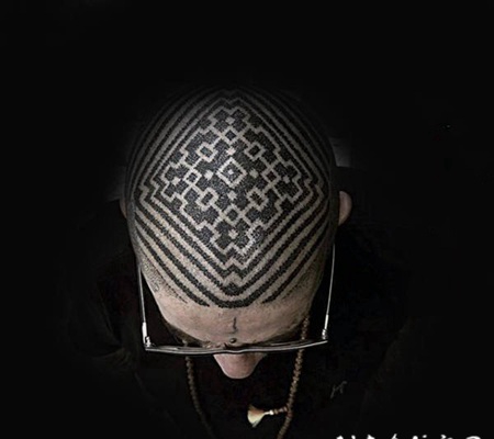 头部纹身图案 炫酷而又个性的头部纹身图案