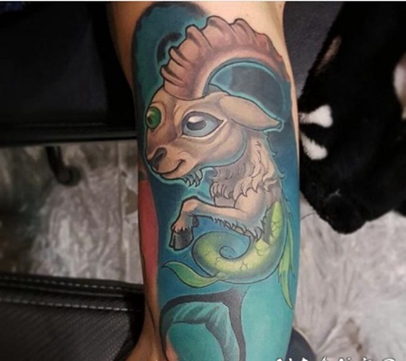 摩羯座纹身图案 设计感十足的摩羯座纹身图案