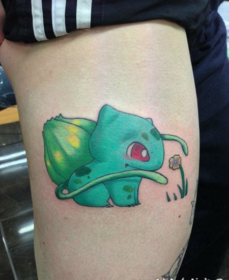 神奇宝贝纹身 可爱的彩绘卡通神奇宝贝纹身图案