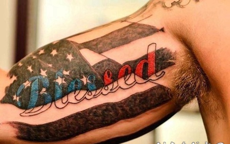 美国国旗纹身 意义独特的美国国旗纹身图案