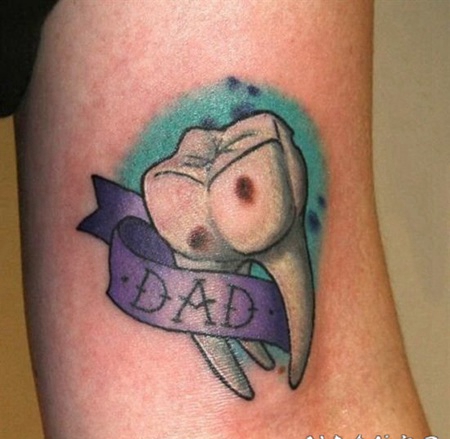 牙齿图案纹身 小巧而又创意的牙齿纹身图案