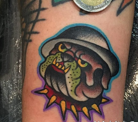 斗牛犬纹身school 百乐动物纹身斗牛犬纹身图案