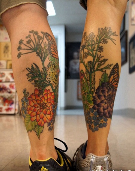 纹身腿上图案 新颖而又不失创意魅力的腿部纹身图案