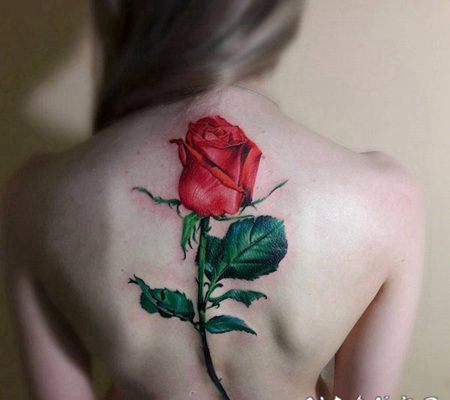 玫瑰纹身图 唯美艳丽的玫瑰纹身图案
