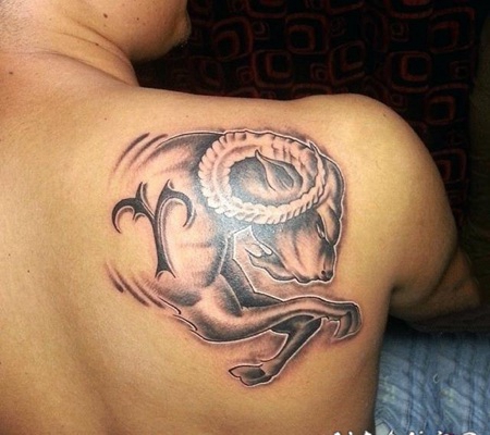 白羊座纹身图案 经典的白羊座纹身图案